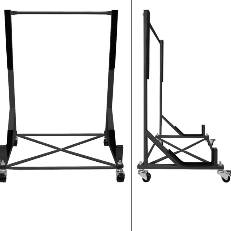 Hardtopständer mit 4 feststellbaren Rollen Schwarz aus Stahl und Hardtop Cover-ECD Germany Best