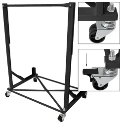 Hardtopständer mit 4 feststellbaren Rollen Schwarz aus Stahl und Hardtop Cover-ECD Germany Best