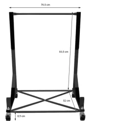 Hardtopständer mit 4 feststellbaren Rollen Schwarz aus Stahl und Hardtop Cover-ECD Germany Best