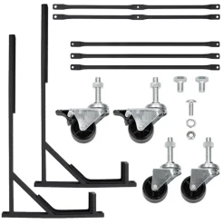 Hardtopständer mit 4 feststellbaren Rollen Schwarz aus Stahl und Hardtop Cover-ECD Germany Best