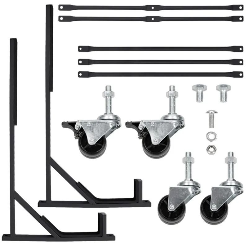 Hardtopständer mit 4 feststellbaren Rollen Schwarz aus Stahl und Hardtop Cover-ECD Germany Best