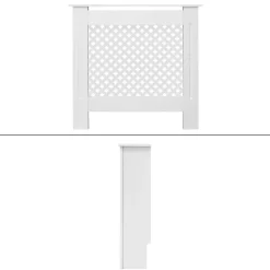 Heizkörperverkleidung mit Raute 78x19x82 cm Weiß aus MDF-ECD Germany Best