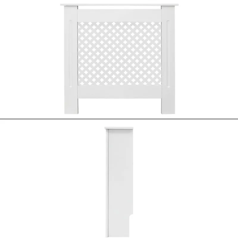 Heizkörperverkleidung mit Raute 78x19x82 cm Weiß aus MDF-ECD Germany Best