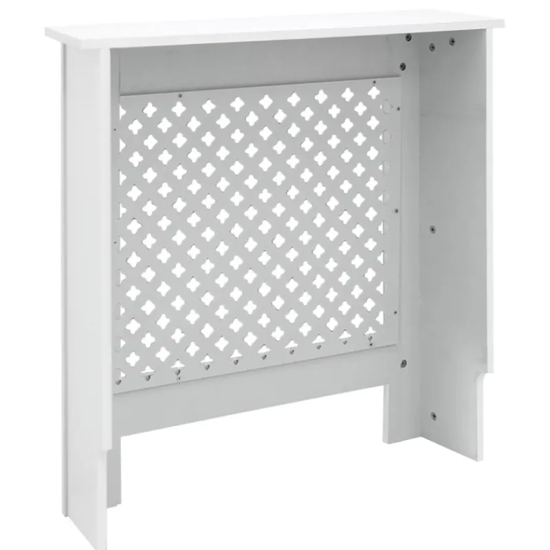 Heizkörperverkleidung mit Raute 78x19x82 cm Weiß aus MDF-ECD Germany Best