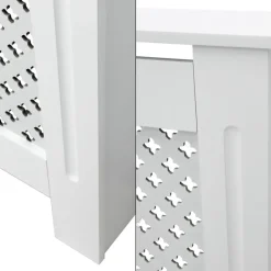 Heizkörperverkleidung mit Raute 78x19x82 cm Weiß aus MDF-ECD Germany Best