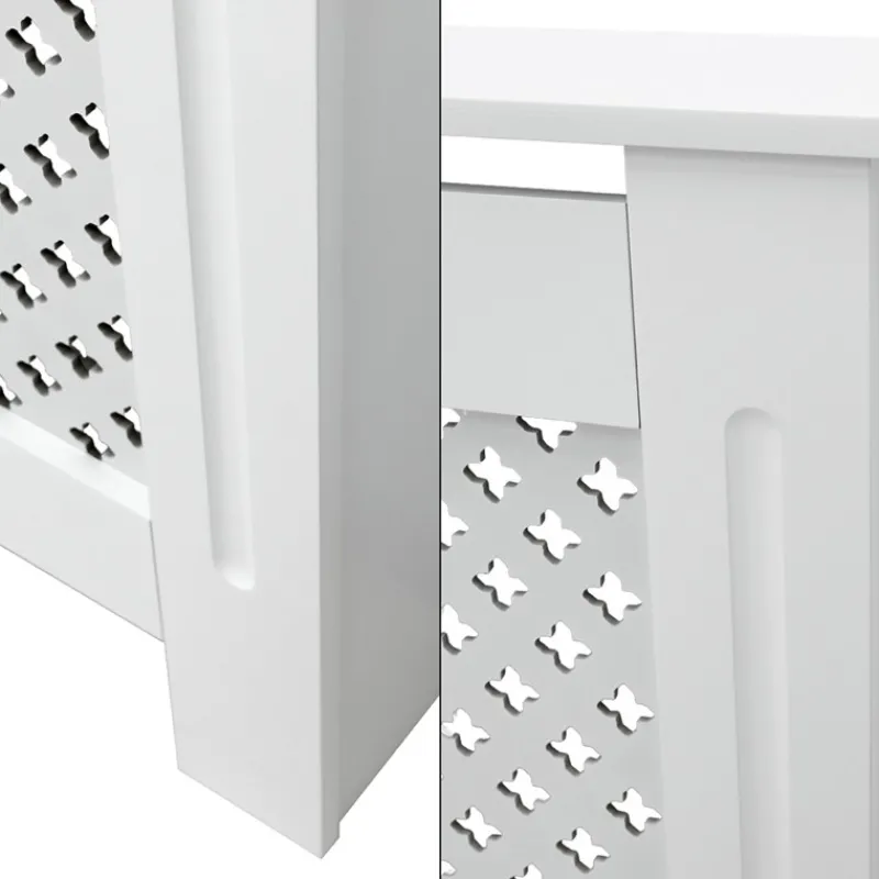Heizkörperverkleidung mit Raute 78x19x82 cm Weiß aus MDF-ECD Germany Best