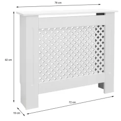 Heizkörperverkleidung mit Raute 78x19x82 cm Weiß aus MDF-ECD Germany Best