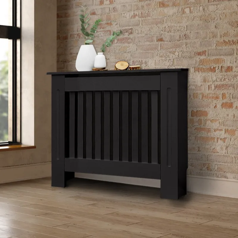 Heizkörperverkleidung 78x19x82 cm Landhaus Schwarz aus MDF-ECD Germany New