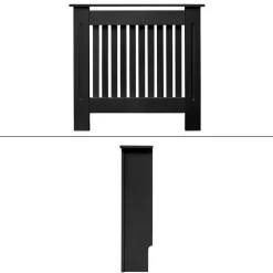 Heizkörperverkleidung 78x19x82 cm Landhaus Schwarz aus MDF-ECD Germany New