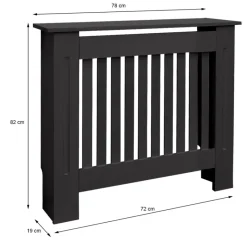 Heizkörperverkleidung 78x19x82 cm Landhaus Schwarz aus MDF-ECD Germany New