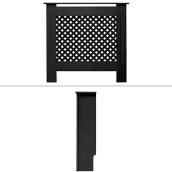 Heizkörperverkleidung 78x19x82 cm Raute Schwarz aus MDF-ECD Germany Outlet