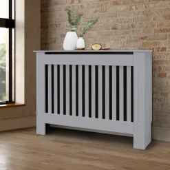 Heizkörperverkleidung 112x19x82 cm Landhaus Grau aus MDF ML-Design-ECD Germany Outlet