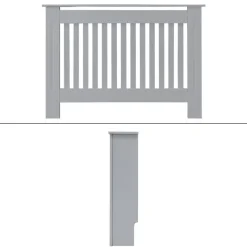 Heizkörperverkleidung 112x19x82 cm Landhaus Grau aus MDF ML-Design-ECD Germany Outlet