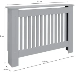 Heizkörperverkleidung 112x19x82 cm Landhaus Grau aus MDF ML-Design-ECD Germany Outlet