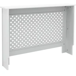 Heizkörperverkleidung 112x19x82 cm Raute Weiß aus MDF-ECD Germany Hot