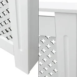 Heizkörperverkleidung 112x19x82 cm Raute Weiß aus MDF-ECD Germany Hot