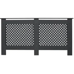 Heizkörperverkleidung 152x19x82 cm Raute Anthrazit aus MDF ML-Design-ECD Germany Discount