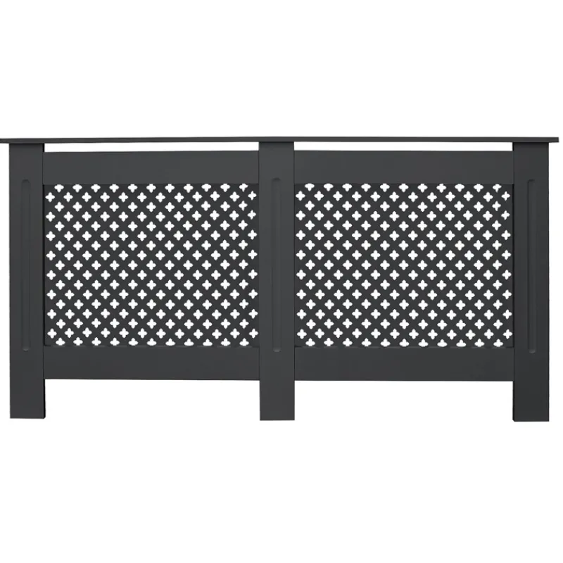 Heizkörperverkleidung 152x19x82 cm Raute Anthrazit aus MDF ML-Design-ECD Germany Discount