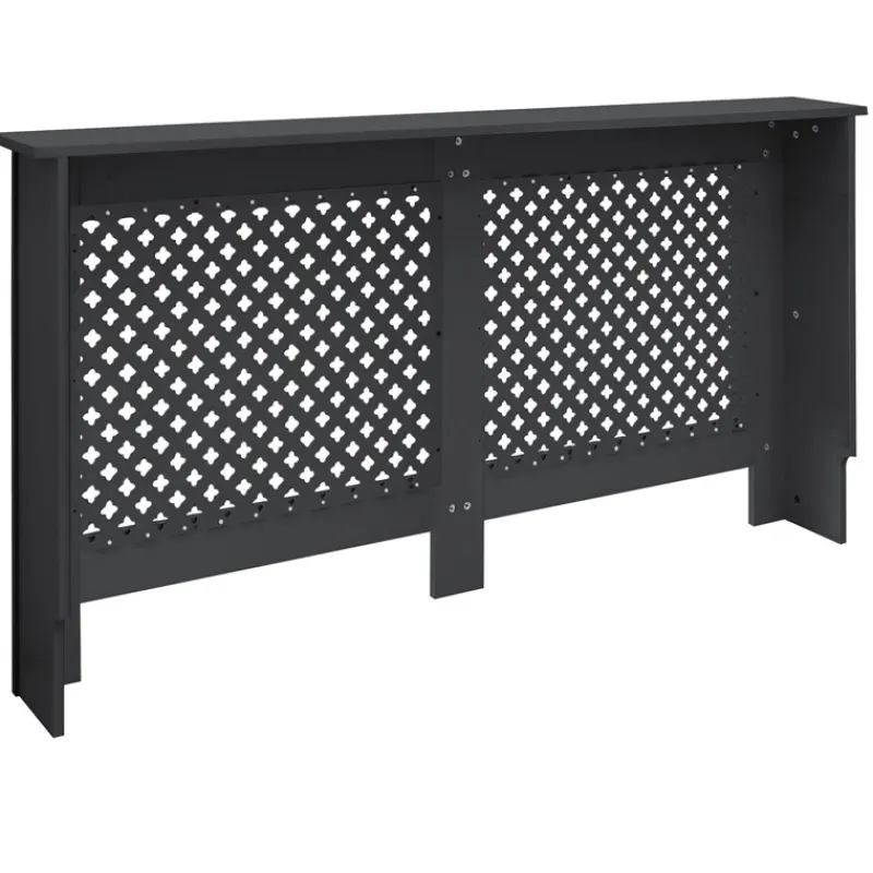 Heizkörperverkleidung 152x19x82 cm Raute Anthrazit aus MDF ML-Design-ECD Germany Discount