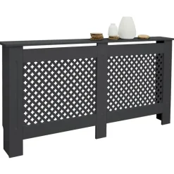 Heizkörperverkleidung 152x19x82 cm Raute Anthrazit aus MDF ML-Design-ECD Germany Discount