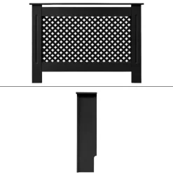 Heizkörperverkleidung 112x19x82 cm Raute Schwarz aus MDF-ECD Germany New