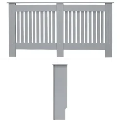 Heizkörperverkleidung 152x19x82 cm Landhaus Grau aus MDF ML-Design-ECD Germany Hot