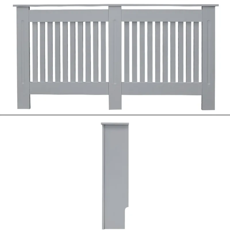 Heizkörperverkleidung 152x19x82 cm Landhaus Grau aus MDF ML-Design-ECD Germany Hot