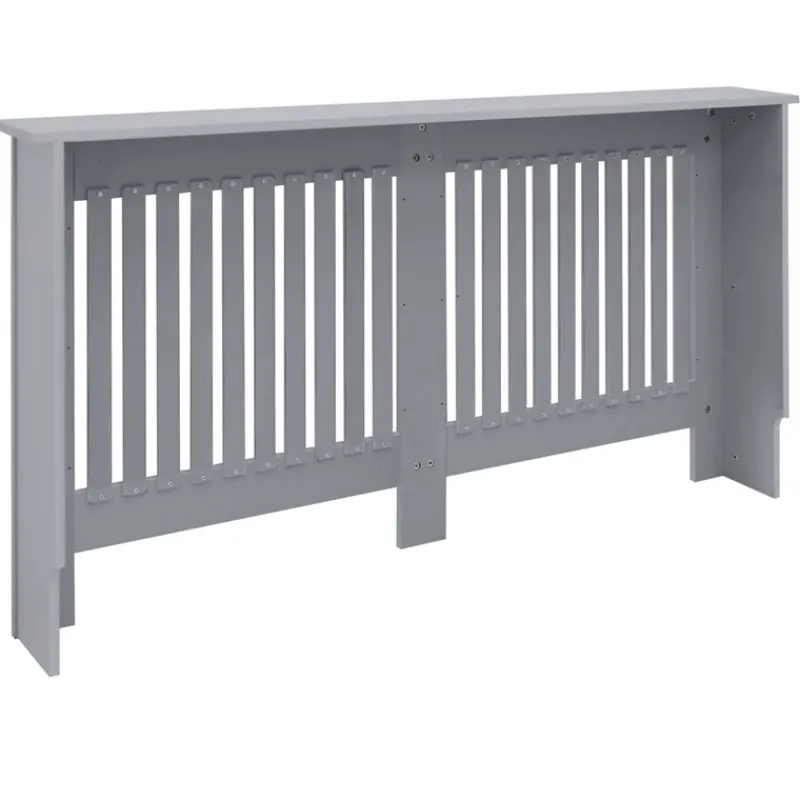 Heizkörperverkleidung 152x19x82 cm Landhaus Grau aus MDF ML-Design-ECD Germany Hot