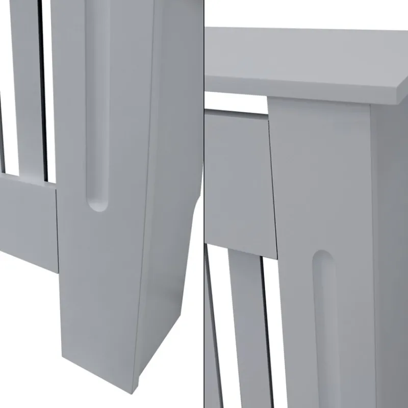 Heizkörperverkleidung 152x19x82 cm Landhaus Grau aus MDF ML-Design-ECD Germany Hot