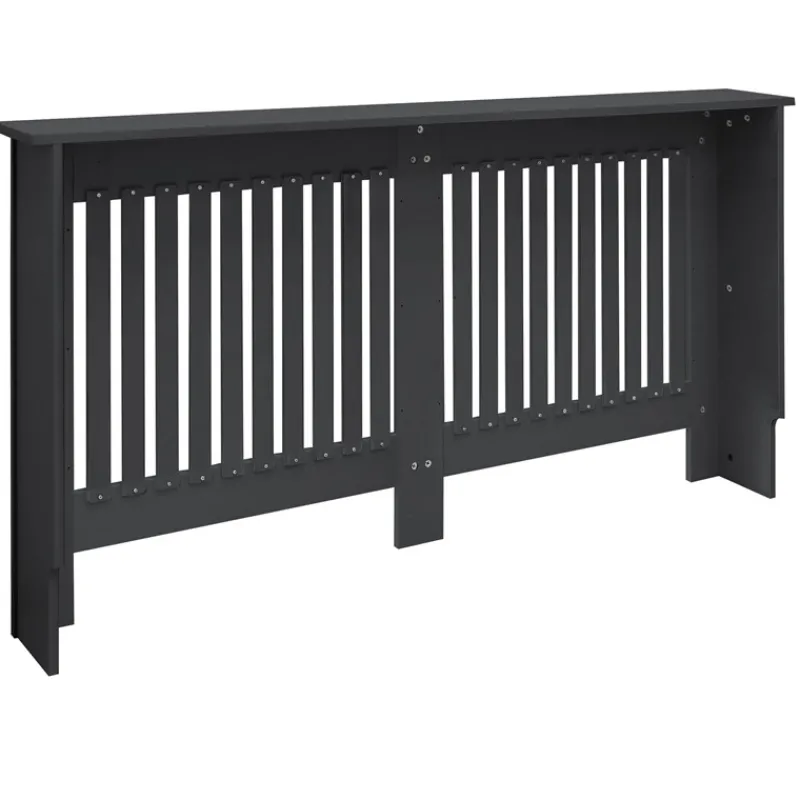 Heizkörperverkleidung 152x19x82 cm Landhaus Anthrazit aus MDF ML-Design-ECD Germany Clearance