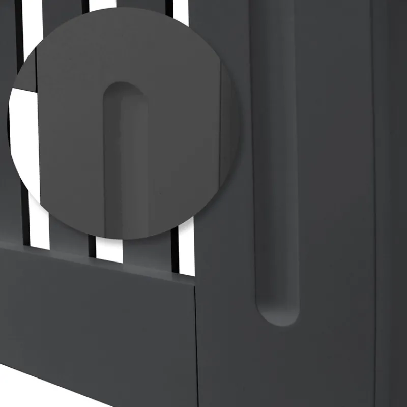 Heizkörperverkleidung 152x19x82 cm Landhaus Anthrazit aus MDF ML-Design-ECD Germany Clearance