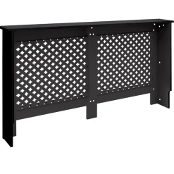 Heizkörperverkleidung 152x19x82 cm Raute Schwarz aus MDF-ECD Germany Best