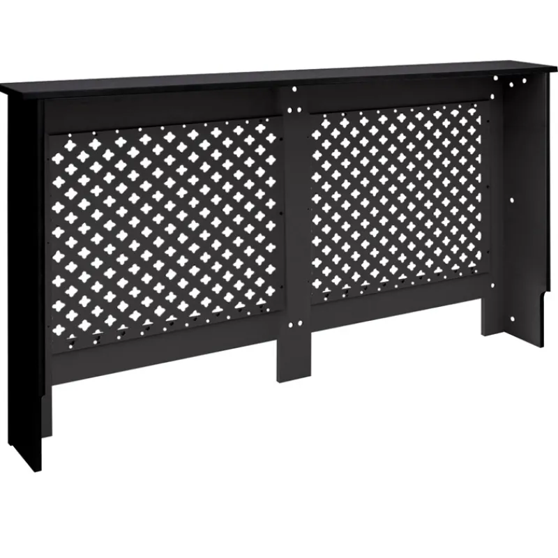 Heizkörperverkleidung 152x19x82 cm Raute Schwarz aus MDF-ECD Germany Best