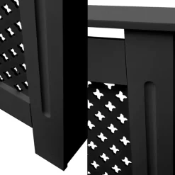 Heizkörperverkleidung 152x19x82 cm Raute Schwarz aus MDF-ECD Germany Best