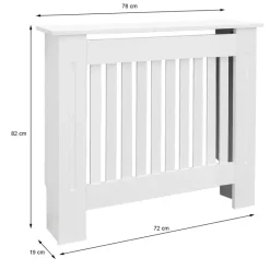 Heizkörperverkleidung 78x19x82 cm Weiß aus MDF-ECD Germany New
