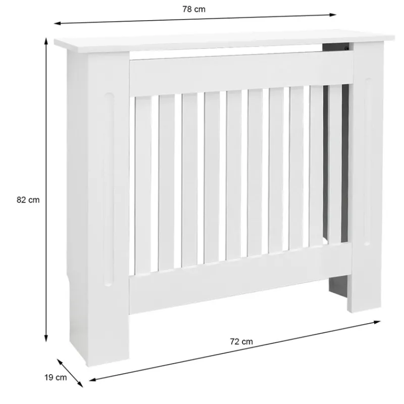 Heizkörperverkleidung 78x19x82 cm Weiß aus MDF-ECD Germany New