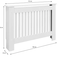Heizkörperverkleidung 112x19x82 cm Landhaus Weiß aus MDF-ECD Germany Online