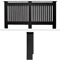 Heizkörperverkleidung 152x19x82 cm Landhaus Schwarz aus MDF-ECD Germany Hot
