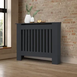 Heizkörperverkleidung 78x19x82 cm Landhaus Anthrazit aus MDF ML-Design-ECD Germany