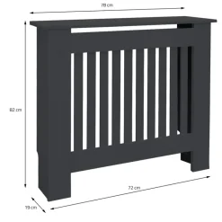 Heizkörperverkleidung 78x19x82 cm Landhaus Anthrazit aus MDF ML-Design-ECD Germany