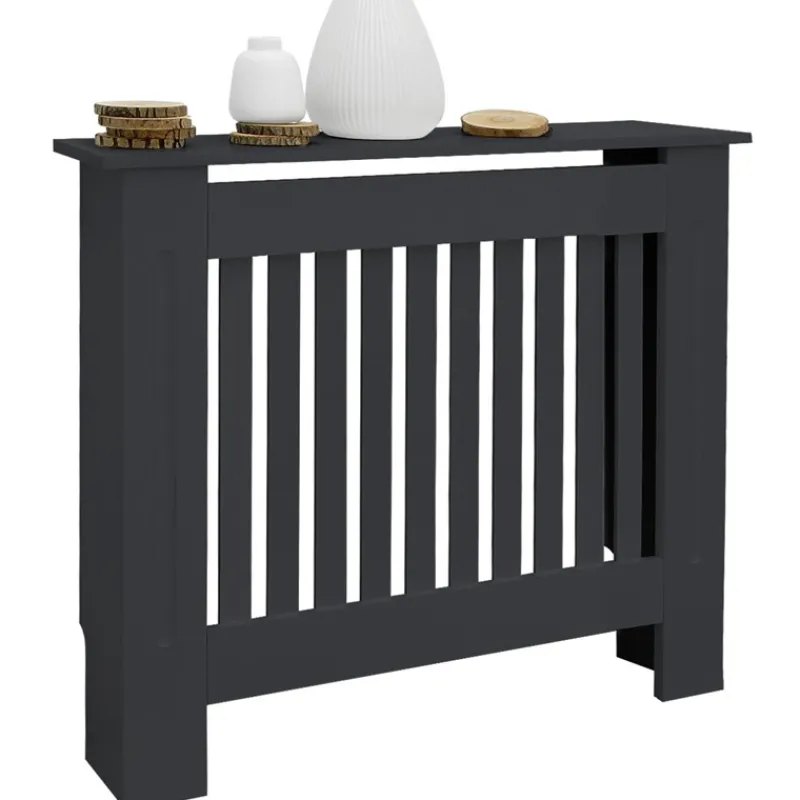 Heizkörperverkleidung 78x19x82 cm Landhaus Anthrazit aus MDF ML-Design-ECD Germany