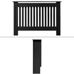 Heizkörperverkleidung 112x19x82 cm Landhaus Schwarz aus MDF-ECD Germany Outlet