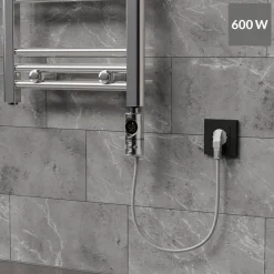 Heizstab 600W Chrome mit Thermostat und LCD Bildschirm LuxeBath-ECD Germany Best