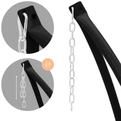 Hängesessel mit Gestell und Kissen Blau/Grün aus Baumwolle belastbar bis 120 kg-ECD Germany Outlet