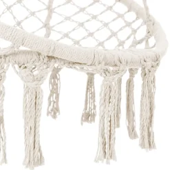 Hängesessel mit Sitzkissen Beige aus Baumwolle ML-Design-ECD Germany