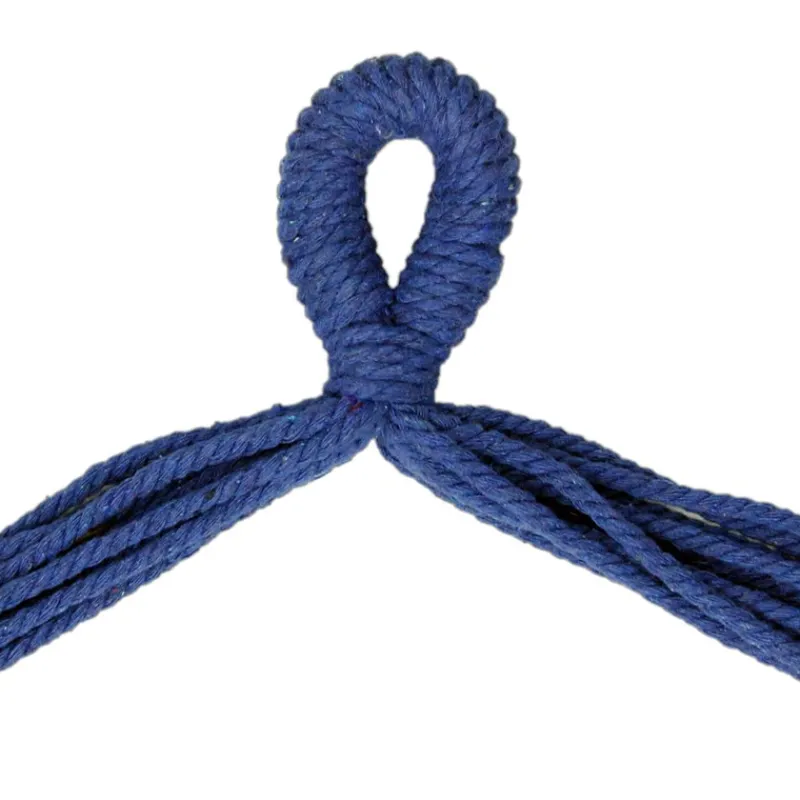 Hängesessel mit zwei Kissen 90x120x60 cm Blau/Grün aus Baumwolle belastbar bis 120 kg-ECD Germany Sale