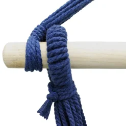 Hängesessel mit zwei Kissen 90x120x60 cm Blau/Grün aus Baumwolle belastbar bis 120 kg-ECD Germany Sale