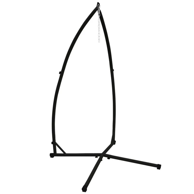 Hängesesselgestell 208 cm Schwarz aus Metall-ECD Germany Best