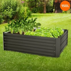 Hochbeet 90x60x30 cm Anthrazit aus Metall ML-Design-ECD Germany Best