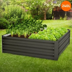 Hochbeet 90x90x30 cm Anthrazit aus Metall ML-Design-ECD Germany Discount